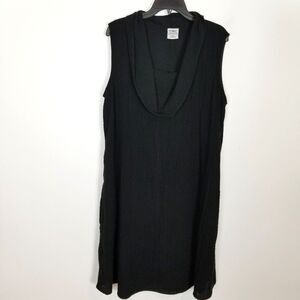 VTG C.M.C by Color Me Cotton Women Cowl Neck Dress Sz 2XL Black‎ Sleeveless USA